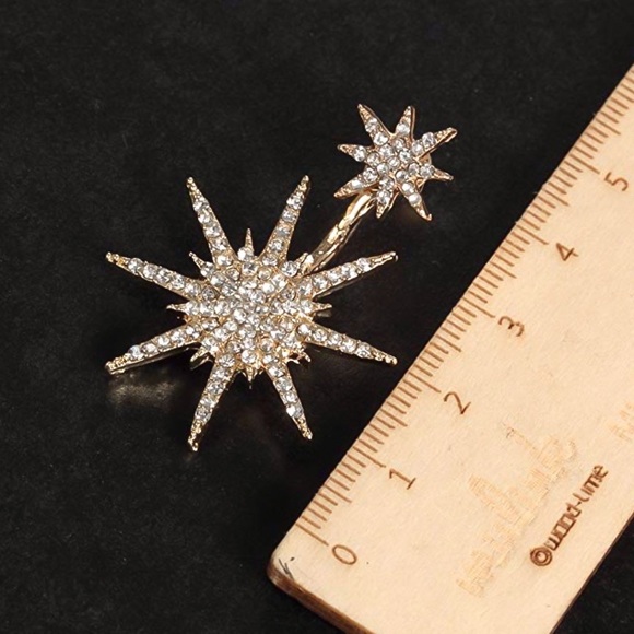 Gold & Crystal Stud Earrings w/Matching Jackets - Picture 8 of 8